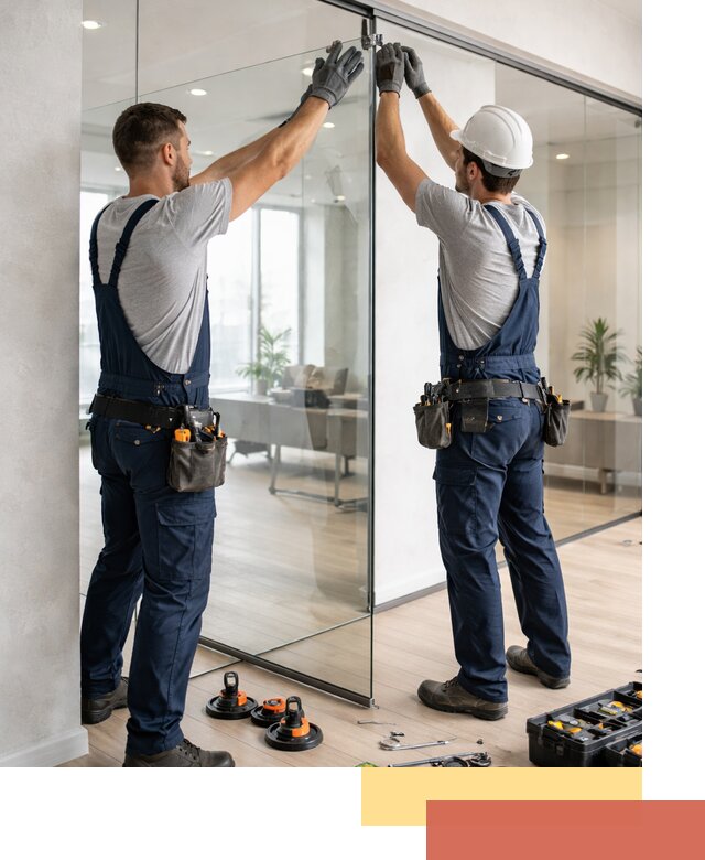 Безрамные стеклянные перегородки под ключ в Северске