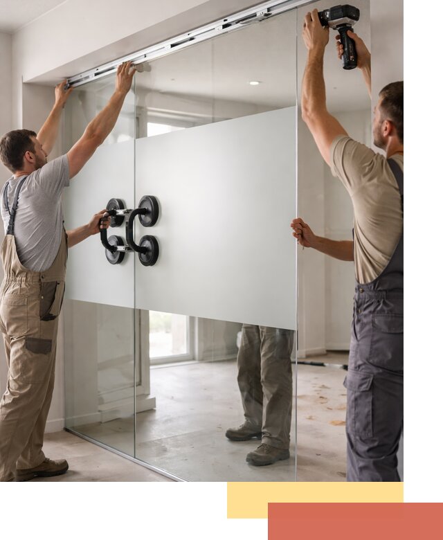 Матовые стеклянные перегородки под ключ в Северске