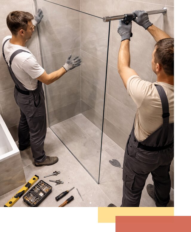 Стеклянные перегородки для душа в Северске — изготовление и монтаж