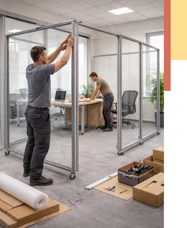 Мобильные офисные перегородки в Северске от 12994 руб. — установка под ключ | ОТДЕЛОЧНИК-Свк