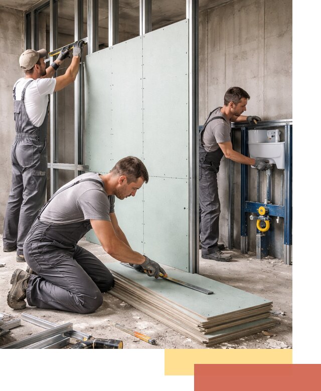 Монтаж и ремонт сантехнических перегородок в Северске