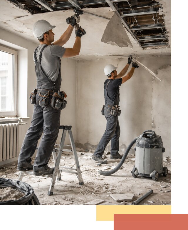 Демонтаж гипсокартонного потолка в Северске быстро и аккуратно