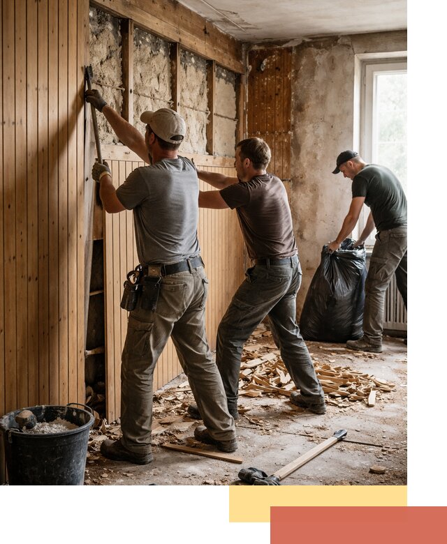 Демонтаж вагонки и вывоз материалов в Северске