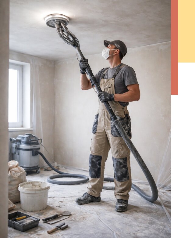 Шлифовка потолка в Северске от 3638 руб. — услуги шлифования потолка | ОТДЕЛОЧНИК-Свк