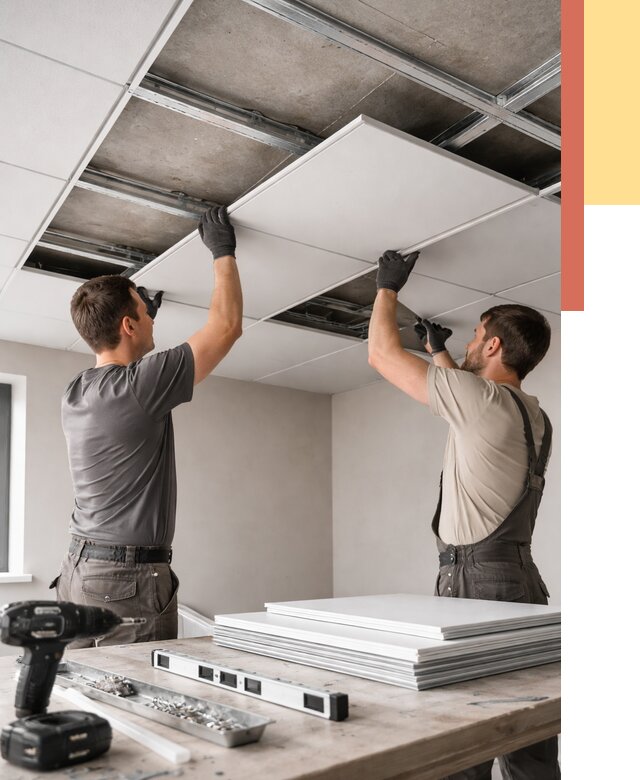 Монтаж кассетного потолка в Северске от 4678 руб/м2 — установка и сборка | ОТДЕЛОЧНИК-Свк