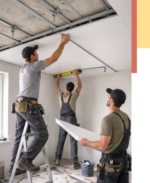 Монтаж потолка из ПВХ панелей в Северске от 3638 руб./м2 — быстро и недорого | ОТДЕЛОЧНИК-Свк