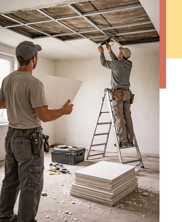 Замена плит подвесного потолка в Северске от 1819 руб. быстро и недорого | ОТДЕЛОЧНИК-Свк