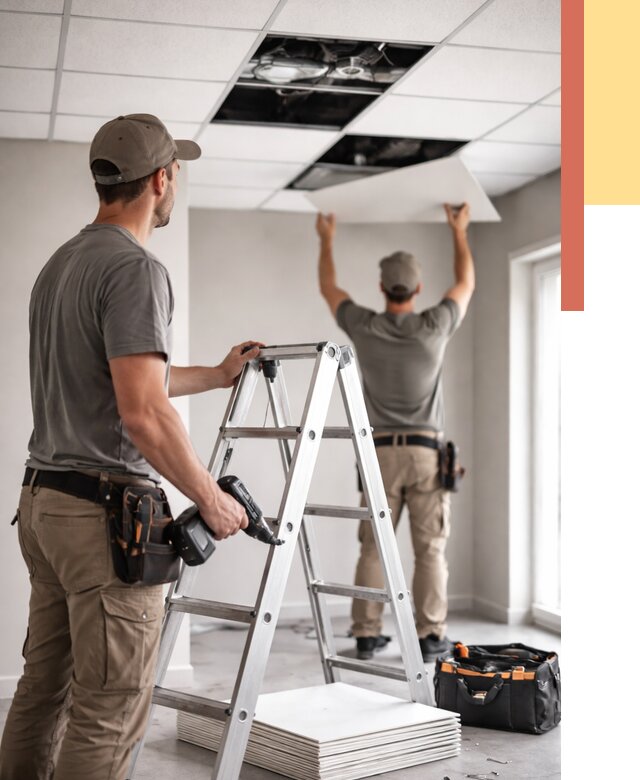 Обслуживание подвесного потолка в Северске от 3638 руб. — быстро и недорого | ОТДЕЛОЧНИК-Свк