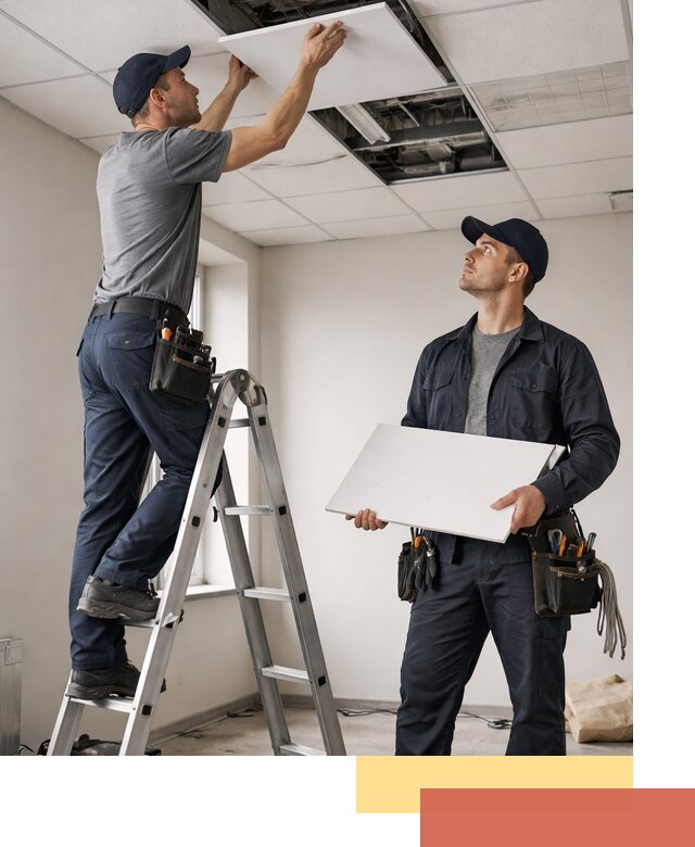 Обслуживание подвесного потолка в Северске — ремонт и чистка