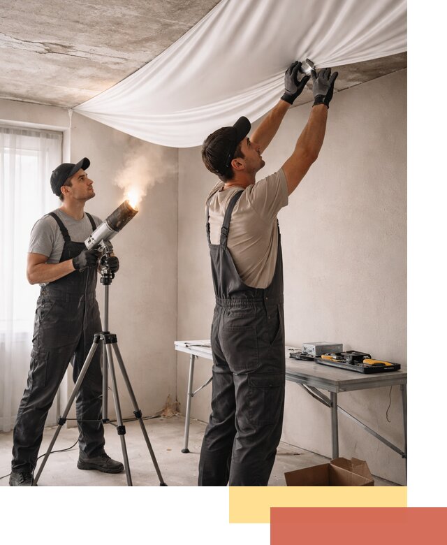 Установка натяжного потолка под ключ в Северске