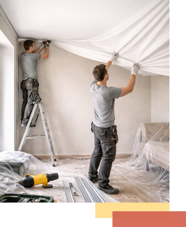 Монтаж тканевого натяжного потолка в Северске недорого и быстро