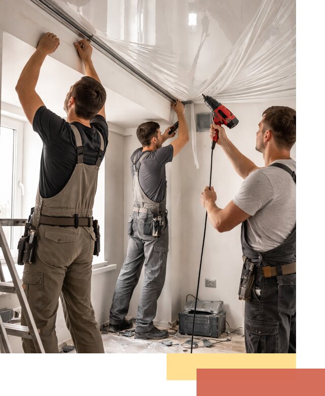 Монтаж глянцевого натяжного потолка в Северске быстро и качественно