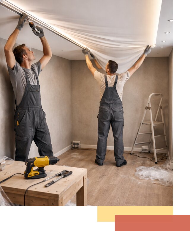 Монтаж натяжного потолка с подсветкой в Северске цена и сроки