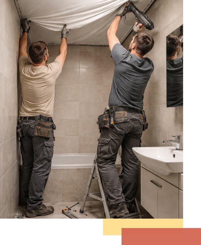 Монтаж натяжного потолка в ванной в Северске быстро и качественно