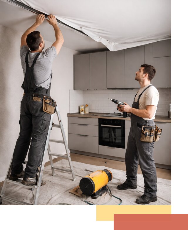 Монтаж натяжного потолка на кухне в Северске