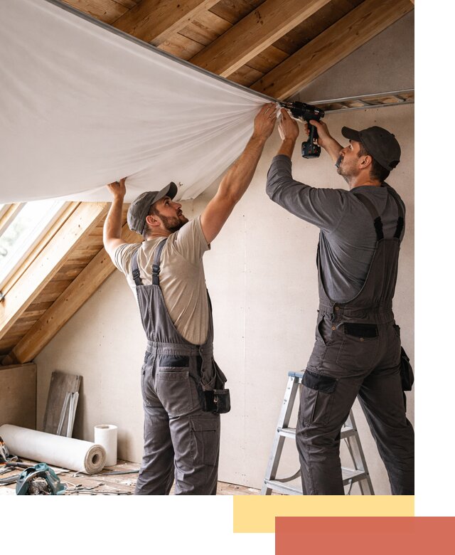 Монтаж натяжного потолка в мансарде в Северске