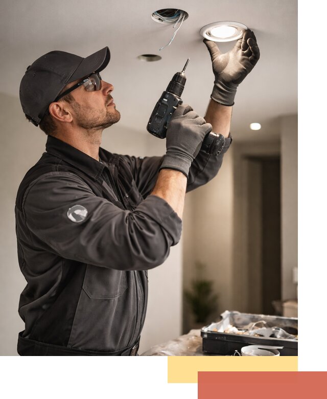 Установка точечных светильников в натяжной потолок в Северске