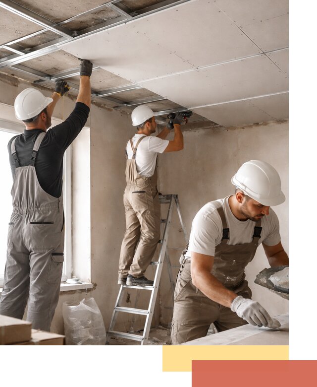 Одноуровневый потолок из гипсокартона в Северске — монтаж и отделка