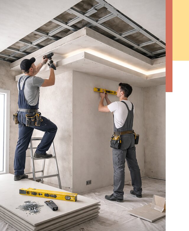 Двухуровневый потолок из гипсокартона в Северске от 1507 руб. под ключ | ОТДЕЛОЧНИК-Свк