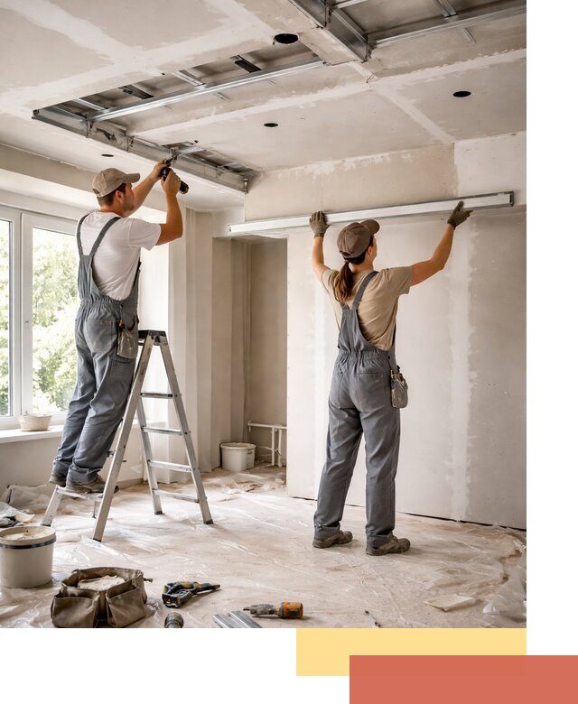 Монтаж многоуровневого потолка из гипсокартона в Северске