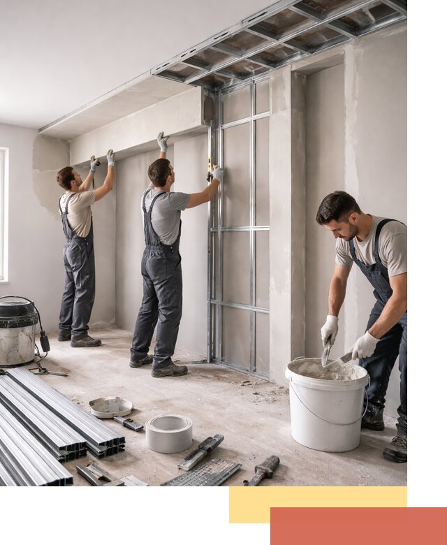 Монтаж потолка из гипсокартона с нишей в Северске