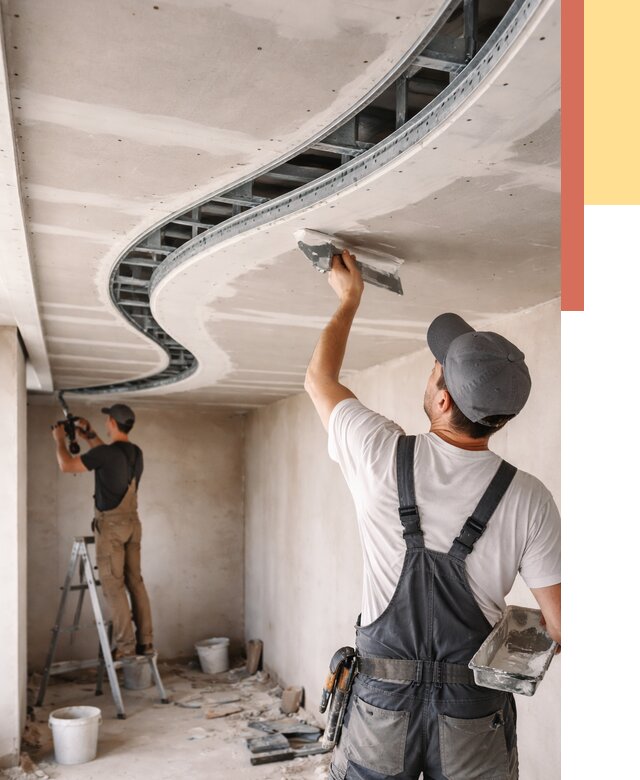 Криволинейный потолок из гипсокартона в Северске от 2183 руб./м2 | ОТДЕЛОЧНИК-Свк