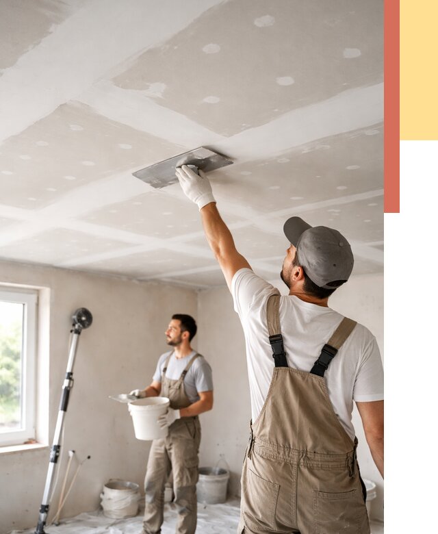 Шпаклевка потолка из гипсокартона в Северске от 3326 руб./м2 — услуги под ключ | ОТДЕЛОЧНИК-Свк