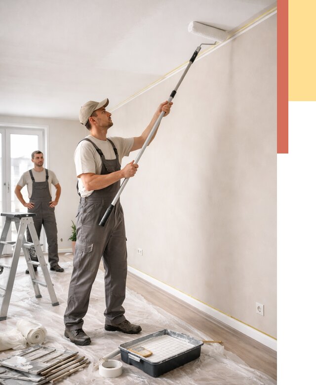 Покраска потолка из гипсокартона в Северске от 4678 руб./м2 — услуги под ключ | ОТДЕЛОЧНИК-Свк