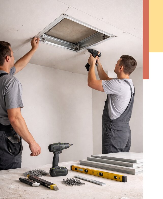 Установка люка в потолок ГКЛ в Северске от 2599 руб. под ключ | ОТДЕЛОЧНИК-Свк