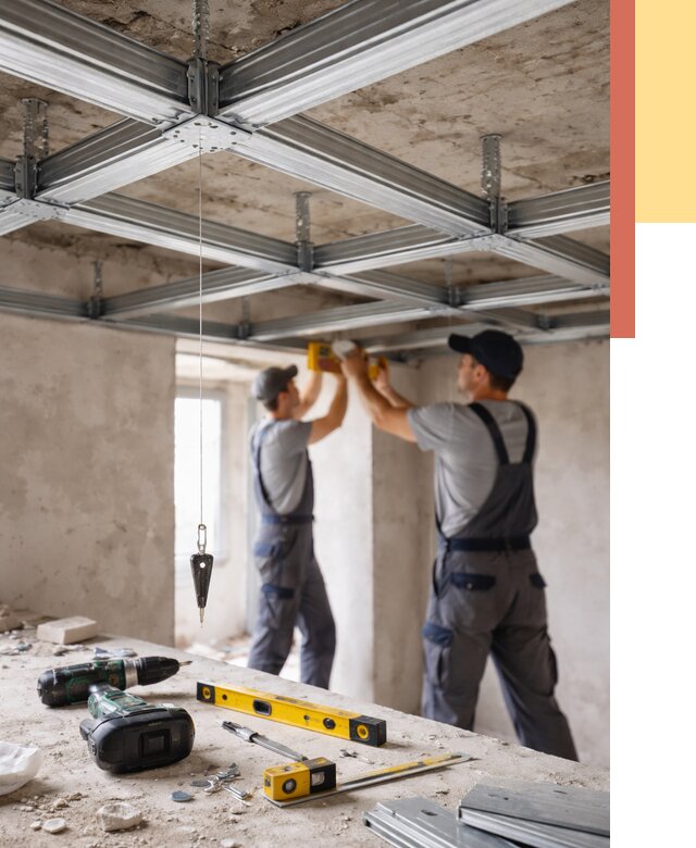 Монтаж каркаса потолка из профиля в Северске от 4678 руб. — услуги ОТДЕЛОЧНИК-Свк