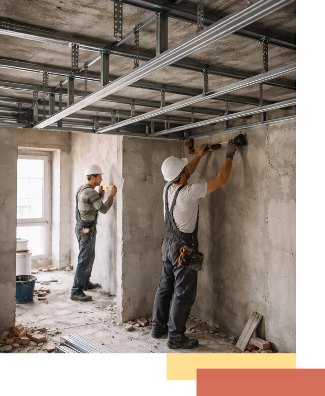 Монтаж каркаса потолка из профильного профиля в Северске