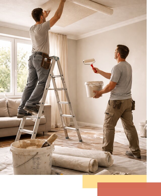 Поклейка обоев на потолок в Северске — качественно и быстро