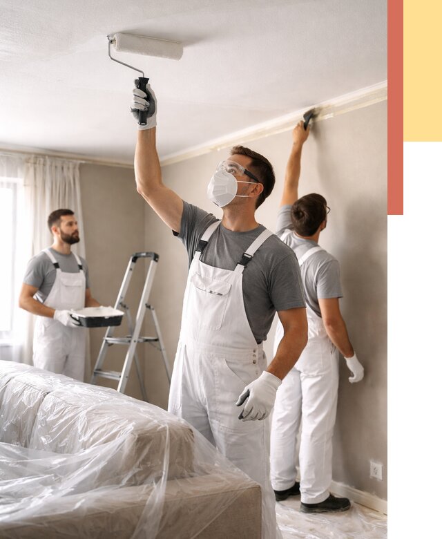 Покраска потолка водоэмельсионной краской в Северске от 2287 руб/м² — услуги под ключ | ОТДЕЛОЧНИК-Свк