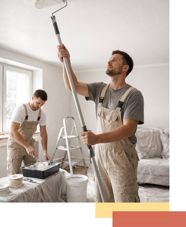 Покраска потолка водоэмульсионной краской в Северске