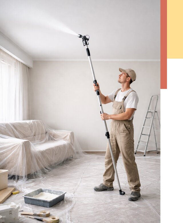 Покраска потолка краскопультом в Северске от 4678 руб. быстро и недорого | ОТДЕЛОЧНИК-Свк