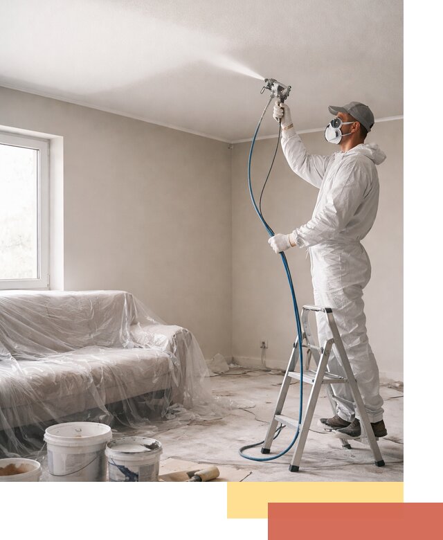 Покраска потолка краскопультом в Северске быстро и качественно