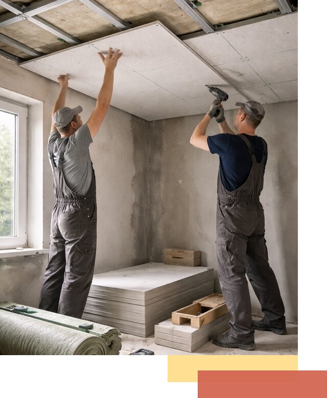 Шумоизоляция потолка панелями ЗИПС в Северске